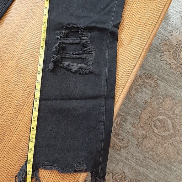 Free People Maggie Mid Rise Straight leg Women's Jeans, Washed Black,, Size 26, - Picture 4 of 13